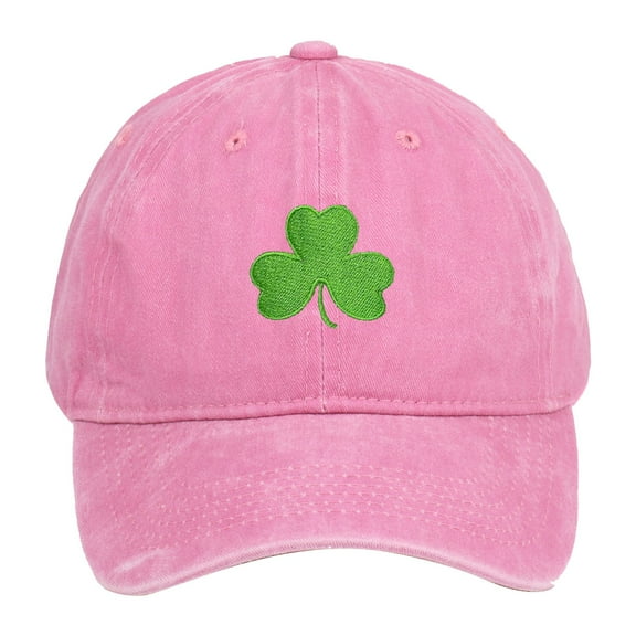 DJN St. Patrick's Day Baseball Cap Green Shamrock Print Retro Hat, Soft Cotton Unisex Brick Red One Size