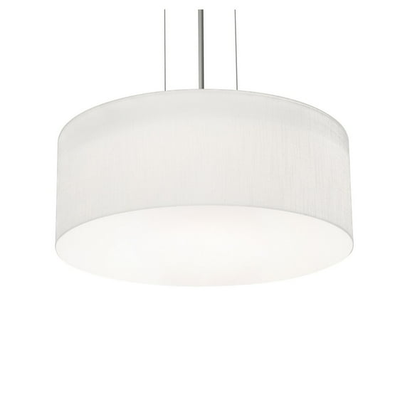 AFX Anton 12'' Pendant - Satin Nickel Finish Linen White N/A