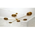 thumbnail image 3 of 1960s Mid-Century Gold Brass Chandelier Handmade Vintage Light Fixture Ceiling Chandelier flush mount Rawbrass Chandeliers, 3 of 4