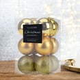 thumbnail image 2 of STP Goods Gold Christmas Ball Ornament Set of 12 Pcs 2.4" (6 cm) Shatterproof Christmas Tree Ornament Plastic Christmas Tree Hanging Decoration Holiday Décor, Gold, 2 of 2