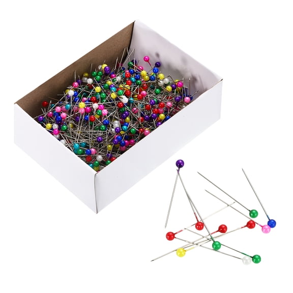 Sewing Pins 800 Pack Round Pearl Head Dressmaking Corsage Pins Straight Pins, Multicolor