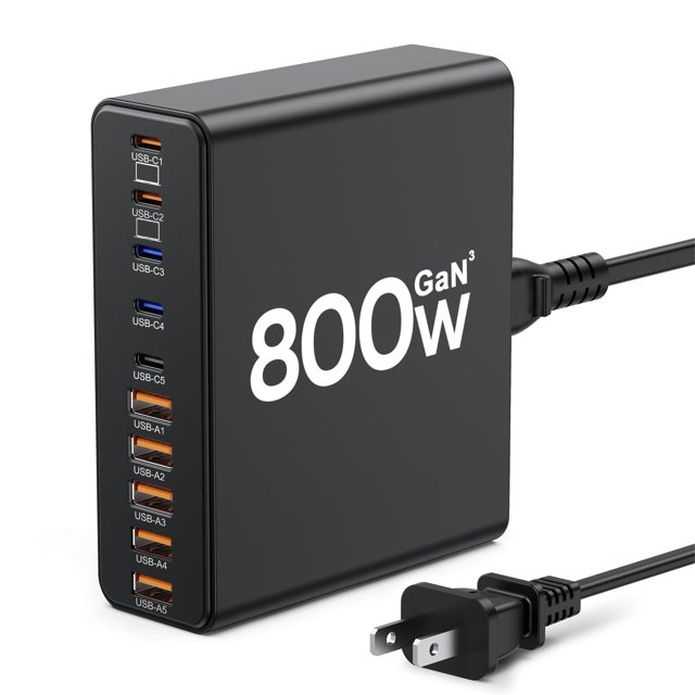 Estación de carga Aexhend USB C de 800 W con 10 puertos para MacBook Pro/Air