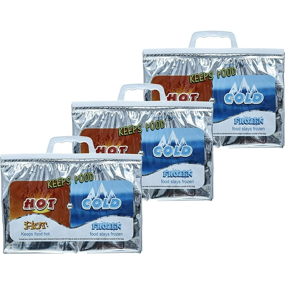 Superio Reusable Grocery Bags Insulated Cooler Bag Thermal Grocery Shopping Bag for Hot Cold Food Delivery Bags (3, "x5.5"x8.5")