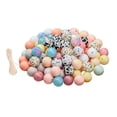 thumbnail image 4 of KLKCMS 100Pcs Spacer Beads DIY with Beaded Rope Silicone Bead for Jewelry Making Crafts, 4 of 9