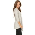 thumbnail image 3 of Women's Solid Basic Casual Side Button Trim Round Neck Blouse Shirt Tunic Top, 3 of 5