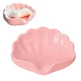 thumbnail image 4 of Shoreew 1/2Pcs Soap Box Shell Shaped Drain-Free Soap Tray Compact Size Plastic Automatic Drainage Function Bathroom Soap Rack, 4 of 7