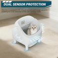 thumbnail image 2 of Memoryfield Self-Cleaning Open-Top Automatic Cat Litter Box with App Control, 10.5L Waste Bin, White, 2 of 7