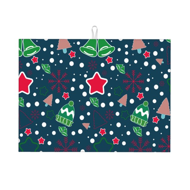 Balery Christmas Alfombrilla de Secado para Cocina, 18x24 Pulgadas, Súper Absorbente para Platos y Encimeras