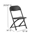 Flash Furniture Kids Black Plastic Folding Chair