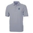 thumbnail image 2 of Men's Cutter & Buck Navy Corpus Christi Hooks DryTec Virtue Eco Pique Stripe Recycled Polo, 2 of 3