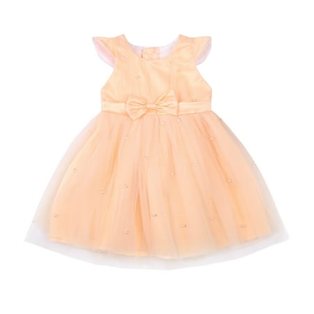 

Multitrust Baby Girl s Round Collar Dress Solid Color Short Sleeve Outfits