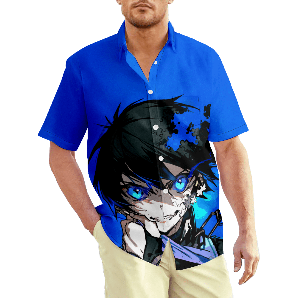 Blue Lock Characters Graphic Shirt Tops For Men Blue Lock Front Buttons blue-lock-characters-graphic-shirt-tops-for-men-blue-lock-casual-button