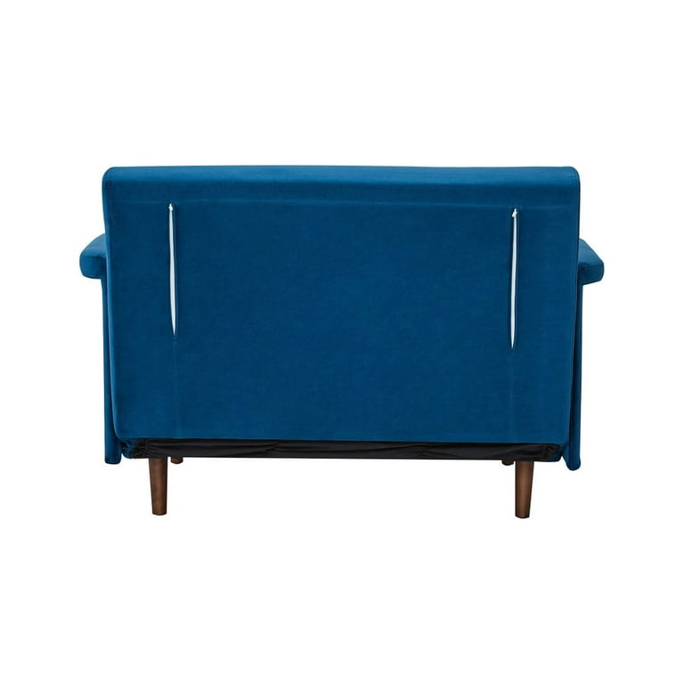 A&D Home Boston Velvet Convertible Chair, Blue 