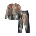 thumbnail image 2 of Disketp Pajamas Set Long Sleeve Sleepwear Womens Button Down Nightwear Pj Sets-Elephant In Smoke, 2 of 9