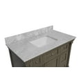 thumbnail image 5 of Sydney 42" Bathroom Vanity with Weathered Gray Cabinet and Carrara Marble Top, 5 of 6