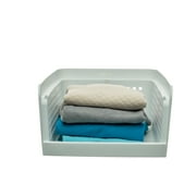 Mainstays Open-Front Stackable Closet Storage Organizer Bin with Breathable Holes, White Plastic