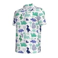 thumbnail image 3 of Daiia Dinosaur Pattern Men’s Polo Shirts,Solid Deck Shirt,Classic Fit, Breathable Cotton Polo for Casual and Sport Wear-Small, 3 of 9