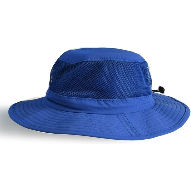 Ffiy Camptrace Sun Hats For Kids Wide Brim Boys Sun Hat With Neck Flap Upf 50+ Sun Protection For Boys Girls Blue 