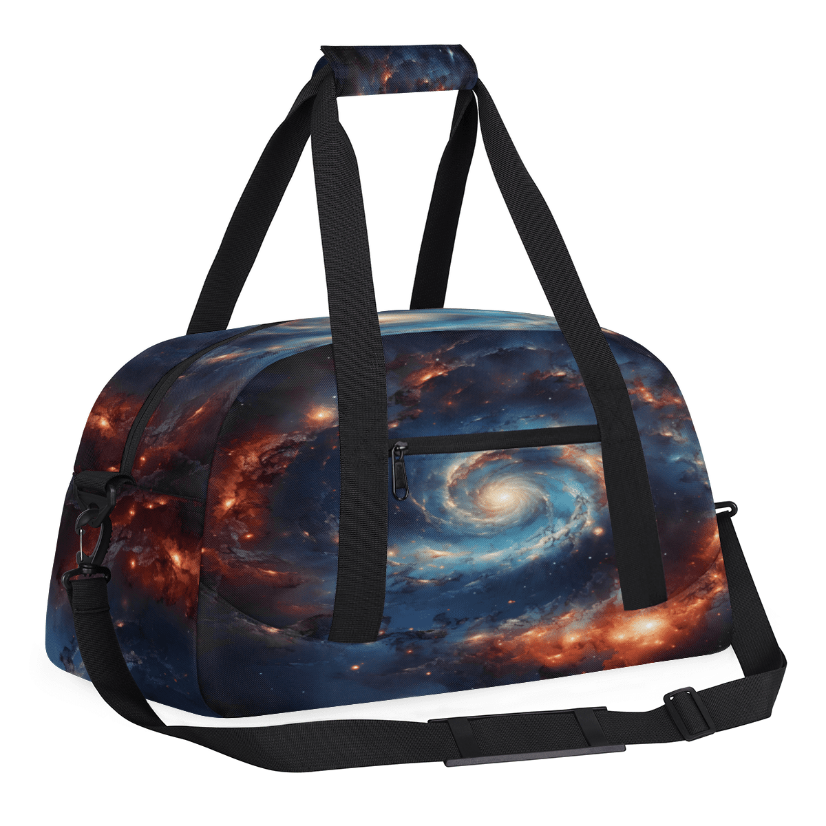 Herdesigns Space Sports Duffle Bag for Women & Men, Galaxy Nebula Outer Space Gym Bag Dance Bag Overnight Bag Carry On Weekender Travel Bag