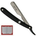 thumbnail image 1 of Parker PTB « Push Type Blade Load » Bord Droit Barbier / Shavette Razor avec Bras de Lame en Acier Inoxydable et 5 Lames en Acier Inoxydable Shark, 1 of 5