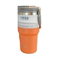 thumbnail image 2 of Copa De Agua Taza de tirano de hielo de 600 ml, taza de pajita de acero inoxidable 304 con doble aislamiento para coche naranja Ndcxsfigh Libre de BPA, 2 of 6