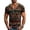 A-Brown755, variant on Men's Retro Bold Color-Blocked Striped V-Neck T-Shirt Short-Sleeve Slim-Fit Casual Everyday Top