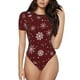 thumbnail image 1 of Fotbe Romantic white snowflakes Body de Mujer con Cuello Redondo y Mangas Cortas, Sin Mangas Ajustado, Suave, Cómodo y Básico-Medium, 1 of 7