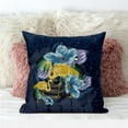 thumbnail image 2 of Amrita Sen Designs  26 x 26 in. Flamingo with Flower Broadcloth Indoor & Outdoor Blown & Closed Pillow - Blue & Yellow, 2 of 5