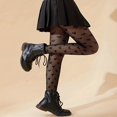 thumbnail image 1 of Collants Résille Imprimé Cœur Aguichant, Collants Taille Haute en Maille Ajourée, Bas et Bas pour Femmes, 1 of 5