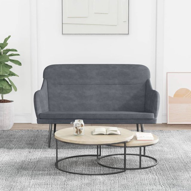 vidaXL Bench Dark Grey 110x76x80 cm Velvet