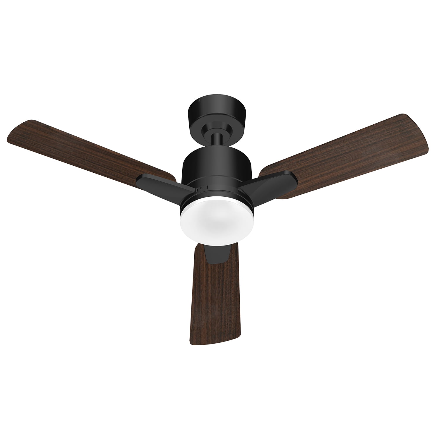 Mainstays 42 in Downrod Ceiling Fan with LED Light, Remote Control, 6 Speeds, 3 Blades, Black