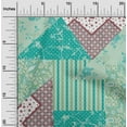 thumbnail image 2 of oneOone Polyester Spandex Dusty Teal Green Fabric Floral With Dot Mix Sewing Material Print Fabric By The Yard 56 Inch Wide, 2 of 4