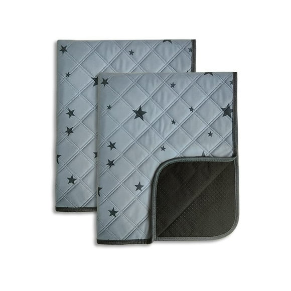 RIOUSSI Washable Pee Pads for Dogs, Reusable, Absorbent, Leakproof, Non Slip Pet Puppy Pads for Potty Training. Gray Stars, 20x28 Inch(2pack)