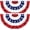 2 Pack 3x6 Feet, variant on 3 Pack 3x6 FT USA Pleated Fan Flag, American Bunting Flag Patriotic Half Fan Banner 4th of July Decorations Outdoor Memorial Day Decor Fourth July Independence Day Outside Red White and Blue Decor