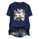 thumbnail image 4 of Tops de Cuello Alto para las Mujeres Amante Impreso Camiseta Cuello Redondo Manga Corta, Poliéster Spandex, 4 of 7