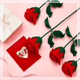 thumbnail image 3 of 4 piezas Crochet Rose Flower Hecho a mano Día de la madre Rosas rojas Crochet Flower Bouquet Cumpleaños para esposa Novia y mujer Aniversario Graduación Boda, 3 of 5