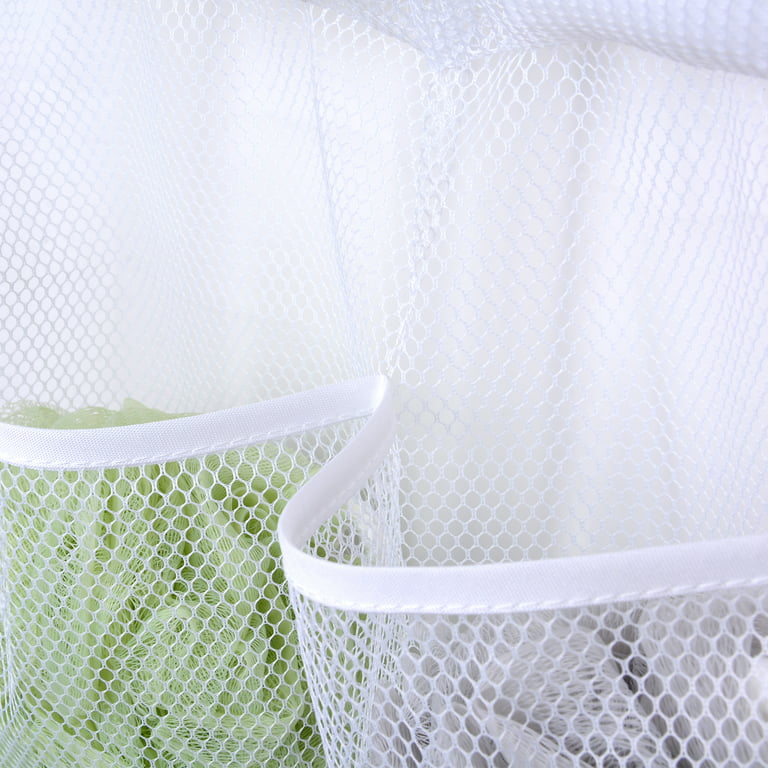 White Mesh Shower Caddy Organizer With 6 Pockets And 4 - Temu