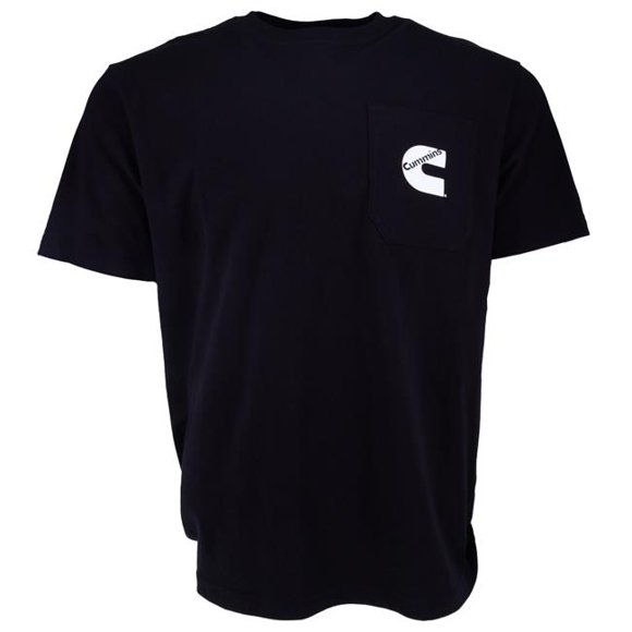 Cummins CMN4751 Unisex Cotton Short Sleeve T-Shirt with Pocket - Black - 4XL