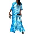 thumbnail image 1 of Robe de Plage Imprimée pour Femmes à Manches Courtes Grande Taille, 1 of 5