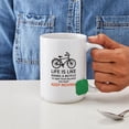 thumbnail image 4 of CafePress - Life Is Like Riding A Bicycle, Word Art, Text Mugs - 15 oz Ceramic Large White Novelty Mug, 4 of 6