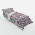 thumbnail image 3 of Ambesonne Geometric Bedding Set 4 Pcs, Rhombus Shapes Abstract, Queen, Multicolor, 3 of 3