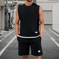 thumbnail image 2 of RMGVDSD Mens 2 Piece Short Sets Men's Summer Loose Sleeveless Tank Top And Shorts Set Casual Sports Suit Solid Color Workout Outfits Comfort Clothes for Men, 2 of 5