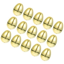 AURARMLET 15 Pack Plastic Easter Eggs Golden Color for Easter Hunts and Spring Decorations