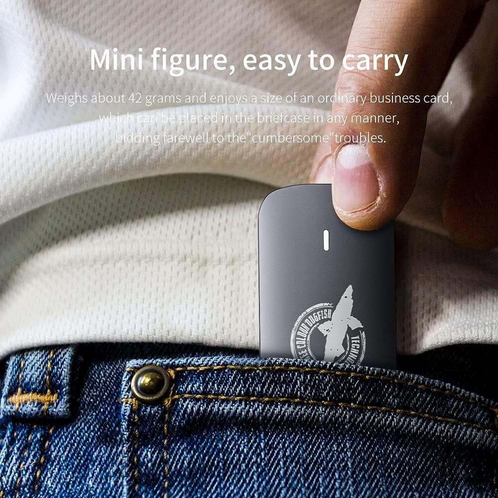 Dogfish Portable External SSD 1TB Ngff 2242/2260/2280 Silver Aluminum USB 3.1 Type C Ultra-Light External SSD Mini Portable Solid State Drive for Mac Windows Android Linux