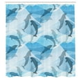 thumbnail image 3 of Ambesonne Dolphin Shower Curtain, Underwater Fish Pattern, 69"Wx75"L, Blue and Grey, 3 of 5