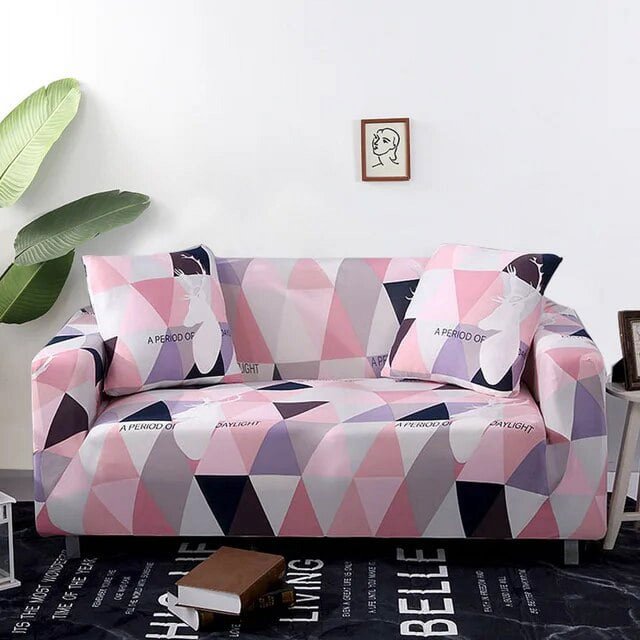 Housse de Canapé Extensible pour Salon Housse de Canapé Géométrique Élastique pour Différentes Formes Housse de Protection contre la Poussière en Forme de L