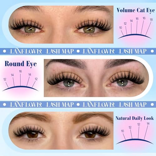 Flora Lash Clusters Kit Wispy Cluster Eyelash Extensions Natural Lash Extension Kit D Curly Fluffy Lashes Clusters Kit 10-18mm Eyelash Extension Kit Thin Band Individual Lashes by