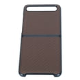 thumbnail image 2 of Funda de teléfono con textura de fibra de carbono para teléfono inteligente Samsung Galaxy Z FLIP con pantalla abatible, color marrón, 2 of 14
