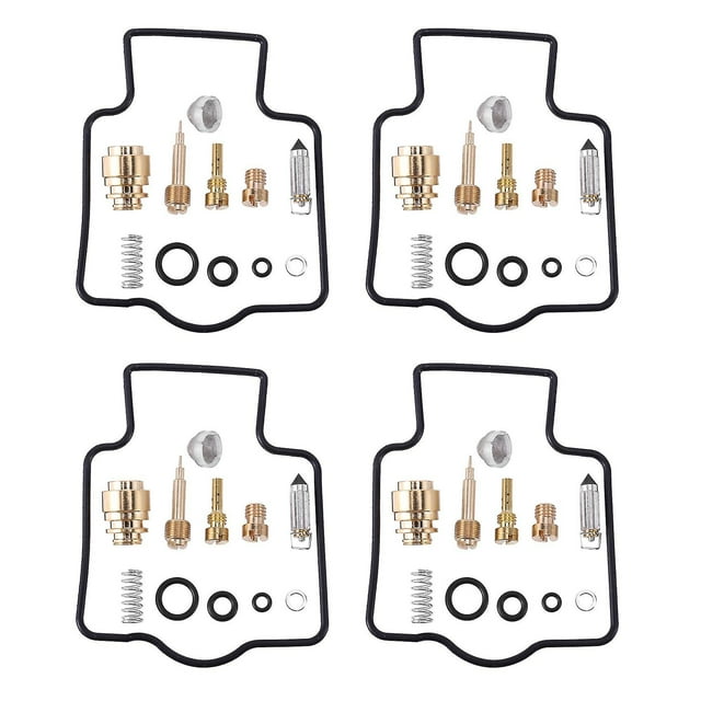 ZXR400 1991-1999 Motorcycle Engine Carburetor Repair Kit - 4 Sets, Metal Construction, Black & Gold Color, Complete Carburetor Rebuild Components for ZXR 400 Models