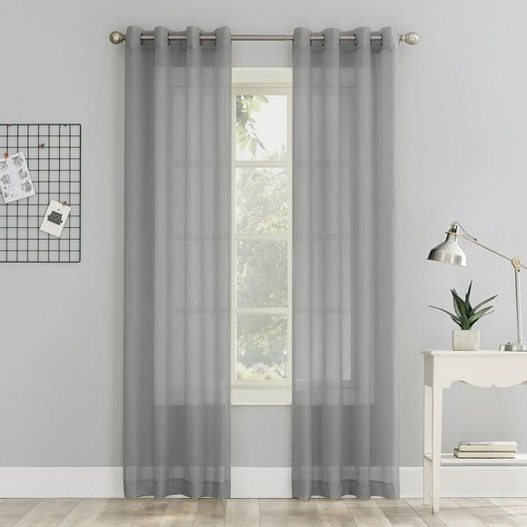 Mainstays Crushed Voile Curtain Panel Pair, Sheer crushed voile